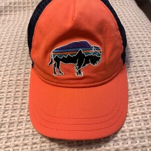 Coral and Blue Patagonia Buffalo Hat